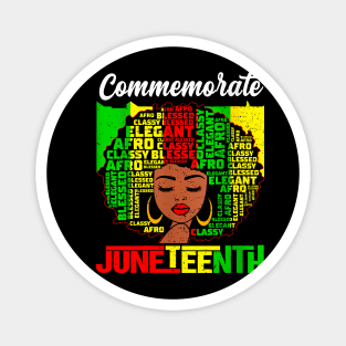 Womens Juneteenth Afro Woman Black Queen African American Melanin Magnet